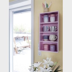 Smal reol med 3 hylder (30x60x14cm) - ubehandlet birk